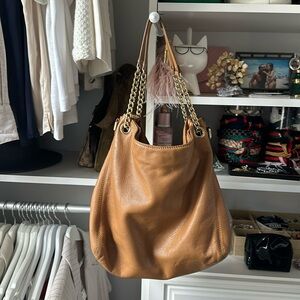 Michael Kors Peanut Pebble Leather Shoulder Bag